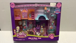2007 Mattel Polly Pocket Glitz & Glam Primp n’ Pets Set Paket Gebrauchsspuren RAR - Bild 1 von 14