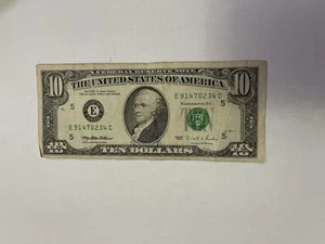 USA Bank Note: USA, Ten Dollar 1995 No. E91470234 C - Picture 1 of 2