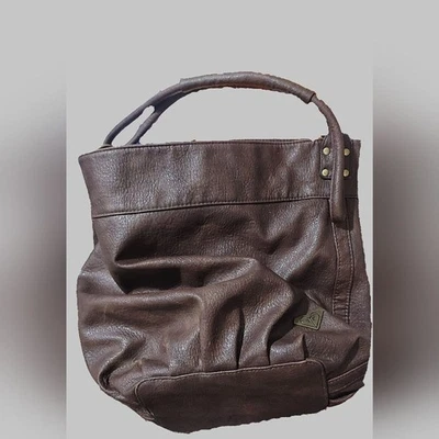 Bolso cubo para mujer Roxy de cuero marrón oscuro Foto 1 de 4