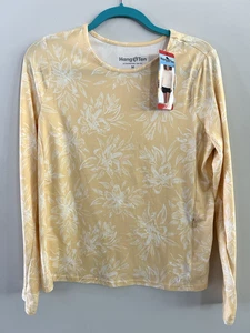 Hang Ten Sunray Langarm-Sonnen-T-Shirt für Damen, gelb, Medium UV-Schutz UPF 50+ - Bild 1 von 5