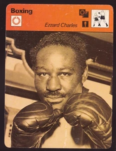 EZZARD CHARLES Tranquil Tiger Boxing Boxer Photo 1978 UK SPORTSCASTER CARD 42-18 - Picture 1 of 2