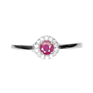 925 Sterling Silver Ring Round Ruby 4mm Natural Gemstone Jewelry Size 9 - Picture 1 of 14