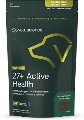 VetriScience 27+ Active Health Chews, Canine Plus Daily 30 All Dogs  - Image 1 of 4