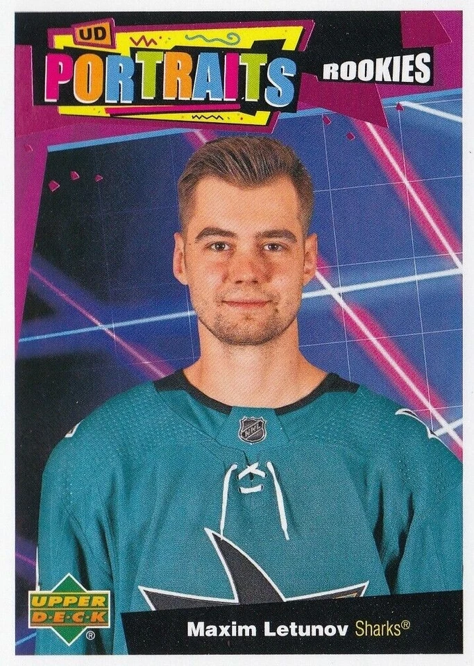 MAXIM LETUNOV 2020-21 Upper Deck UD Portraits Rookies #P-91 San Jose Sharks RC - Image 1 of 1