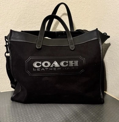 COACH 4884 Field tote 40 with coach badge Canvas Blak NWT - Image 1 of 3