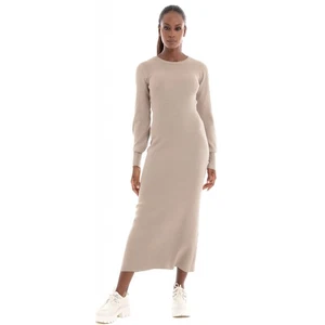 Nuevo Vestido Aware By Vero Moda Valor Manga Larga Cuello en O Tejido Para Mujer Mediano Crema - Imagen 1 de 10