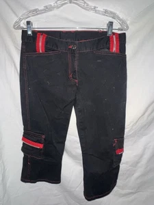 Pantalones Cortos De Colección Y2K Serious Los Angeles Cremallera Rojo Y Negro Escena Gótica Emo - Imagen 1 de 4