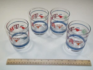2 1980s NCAA Southwest Conference Football Team Logos Glass Tumbler 4" T Hiball - Picture 1 of 6