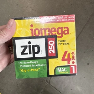 Iomega 250MB Zip Disks 4 Pack MAC Formatted SEALED PACK OF 4 NEW - Photo 1/6