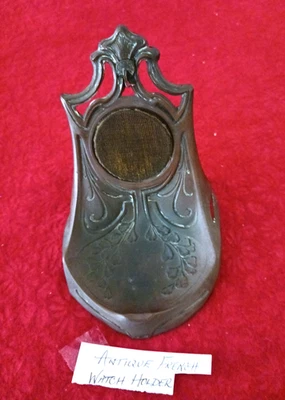 Antique French Brass Pocket Watch Holder - Image 1 of 4