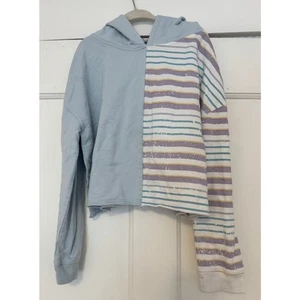 SPLENDID Longsleeve Cropped Striped Hoodie Sweatshirt Pullover Kids Size 12 - Picture 1 of 5