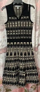 LERCHE + GRAU ärmelloses Pulloverkleid Kragen Swing Kleid geometrischer Druck - Bild 1 von 10