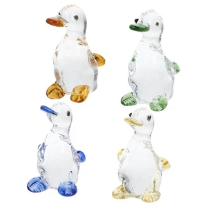  4 Pcs Cute Fat Duck Ornaments Crystal Crystals Animals Mini Soft Decoration - Picture 1 of 12