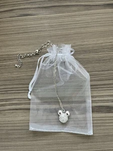 Silver Mickey Mouse Necklace. Set With Crystals. VGC - Picture 1 of 8