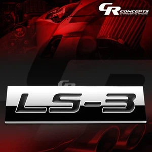 CAR 3M TAPE ON METAL EMBLEM DECAL LOGO TRIM BADGE POLISHED BLACK LETTERING LS3 - Picture 1 of 2