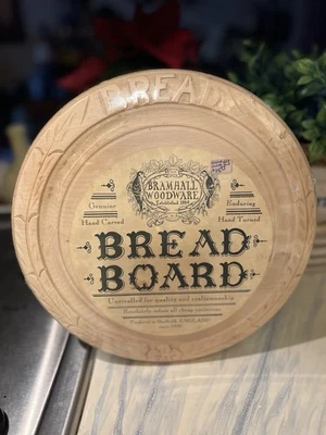 Bramhall Woodware Bread Board Hand Carved Sycamore Vintage 11 3/4”NEW - Image 1 of 2
