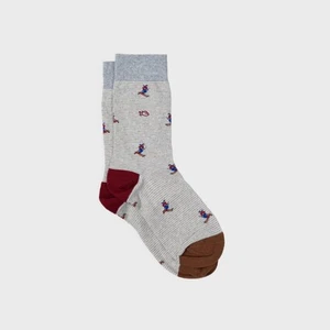 Billybelt Socken, gekämmte Baumwolle, 41-46, Skifahrer gestreift - Bild 1 von 5