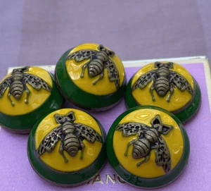 Lot of 10 Ø 0,9 inch GUCCI BEE BUTTONS 23 mm GG logo Designer - Picture 1 of 9