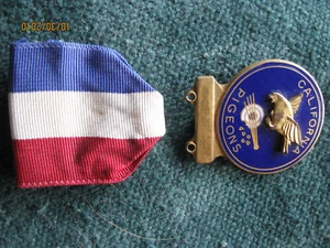Metal California Pidgeon Badge USA Colors Brass Old Gift Bird Old - Picture 1 of 2