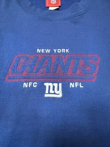 NFL NEW YORK GIANTS BLUE EMBROIDERED LOGO MENS SWEATSHIRT SIZE XL VINTAGE - Picture 1 of 8
