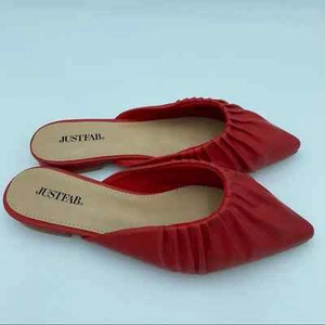 JustFab rote flache Pantoletten mit geschlossener Zehenpartie - Bild 1 von 7