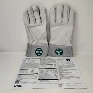 Guantes resistentes a cortes de cuero blanco Traffi TG5580 talla 10 EN 388 - Imagen 1 de 12