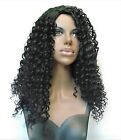 20" Long Curly Black Afro Heat Ok Full Synthetic Wig - 37