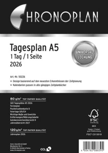CHRONOPLAN Tagesplan 2026 1 Tag/1 Seite DIN A5 - Bild 1 von 2