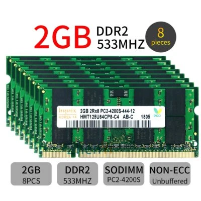 16 GB 8 x 2 GB / 1 G DDR2 533 MHz PC2-4200 Sodimm computer portatile memoria RAM per Hynix - Immagine 1 di 4