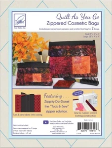 June Tailor Quilt As You Go Cosmetic Bags 2/Pkg - Black JT 1618 - Picture 1 of 1