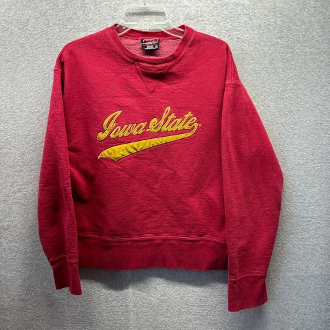 Vintage Iowa State Cyclones Sweatshirt Adult Medium Red Football 90s Made in USA Cover