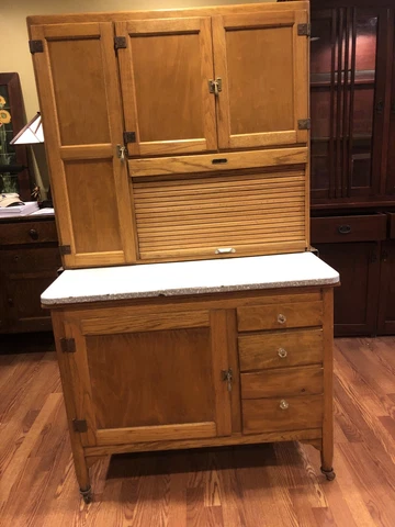 Sellers Better Kitchen Cabinet Antique Hoosier Baker Oak Farmhouse Pantry Cover