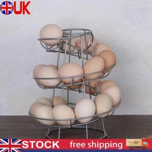 Spiral Egg Rack Egg Storage Shelf Creative for Kitchen Countertop (Silver) - Picture 1 of 7