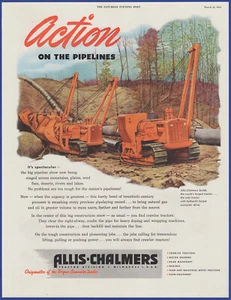Anuncio impreso vintage 1952 ALIS-CHALMERS tractor maquinaria pesada años 50 - Imagen 1 de 1