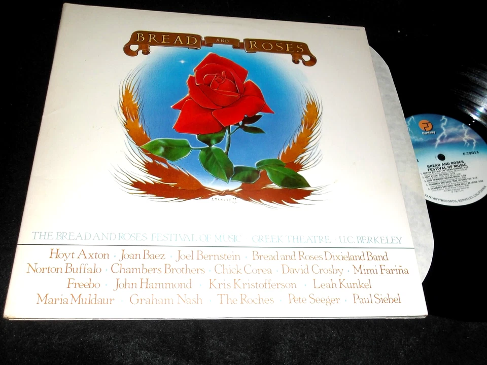 BREAD AND ROSES 2 LP Festival Of Music 80 Dave Crosby JOHN HAMMOND Stanley Mouse - Image 1 of 1
