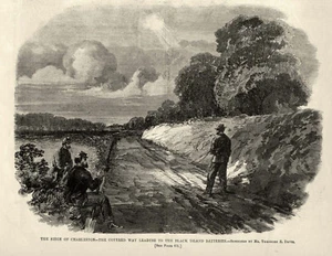 Baterías de trinchera a Black Island de Carolina del Sur asedio de la Guerra Civil de Charleston - Imagen 1 de 1