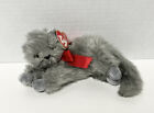 Ty Beanie Babies Beani The Gray Cat 7" Plush Red Bow Stuffed Animal