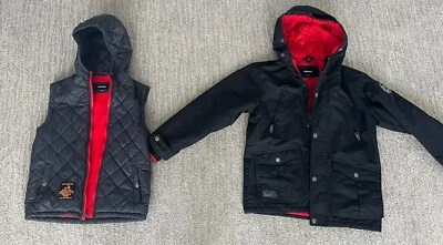 Jaqueta Diesel Masculina Inverno Neve Preta Tamanho Médio 10-12 Anos 2 em 1 Zíper Completo Infantil - Imagem 1 de 4