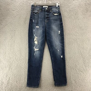 Willow Root The Mom Jeans Womens 27 Ripped Dark Wash 5 Pockets High Rise Button - Picture 1 of 17