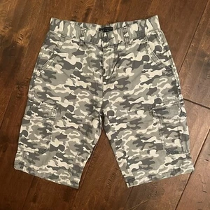 gef France • Bermuda Shorts Camo Military Print 100% Cotton • Juniors 14 - Picture 1 of 12