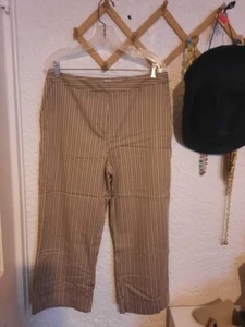 Chico's Cotton Blend Stretch Stripe Crop Pants Chico's 2.5 14/16 - Picture 1 of 5