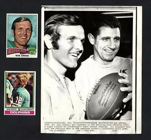 1972 Press Photo, Bob Griese & Earl Morrall Miami Dolphins, BONUS 2 FREE CARDS - Picture 1 of 2