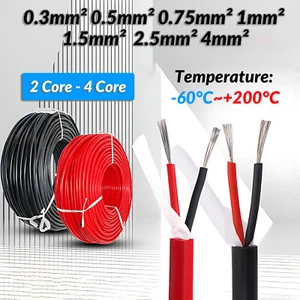 2 3 4-Core Silicone Rubber Cable Soft Power Cable Tinned Copper Wire 0.3mm²~4mm² - Picture 1 of 10