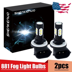 For Dodge Dakota Durango 2001-2003 6000K Super Bright 2x 881 LED Fog Light Bulbs - Picture 1 of 11