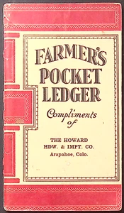 John Deere 1925 Pocket Ledger The Howard HDW and IMPT Co Arapahoe, Colo - Picture 1 of 5