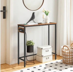 Console Table With Power Outlets, Slim Console Table With Charging Station, Hall - Picture 1 of 6