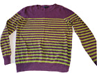 Boden Long Sleeve Striped Sweater Jumper Cotton Cashmere Angora Blend 16 Purple