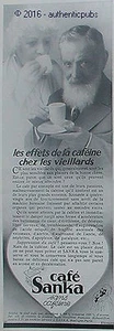 REKLAME SANKA CAFE WIRKUNG VON KOFFEIN BEI ALTEN MENSCHEN VON 1933 FRANZÖSISCHE ANZEIGE - Bild 1 von 1