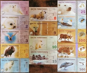 Lot 14 Banknoten 1 bis 500 Polar Dollars - 2010 2017 Arctic Territories - Arktis - Bild 1 von 2