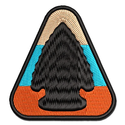 Native American Arrowhead Obsidian Stone Indian Embroidered Iron-On Patch - Image 1 of 4